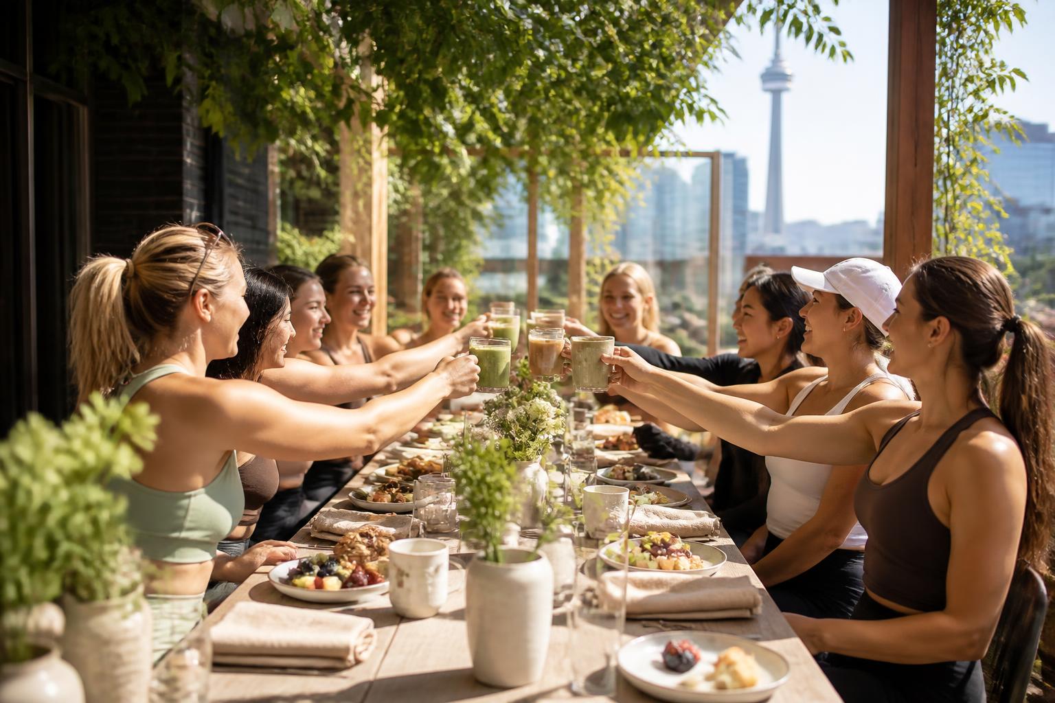 Finish-line brunch table hosted for club members