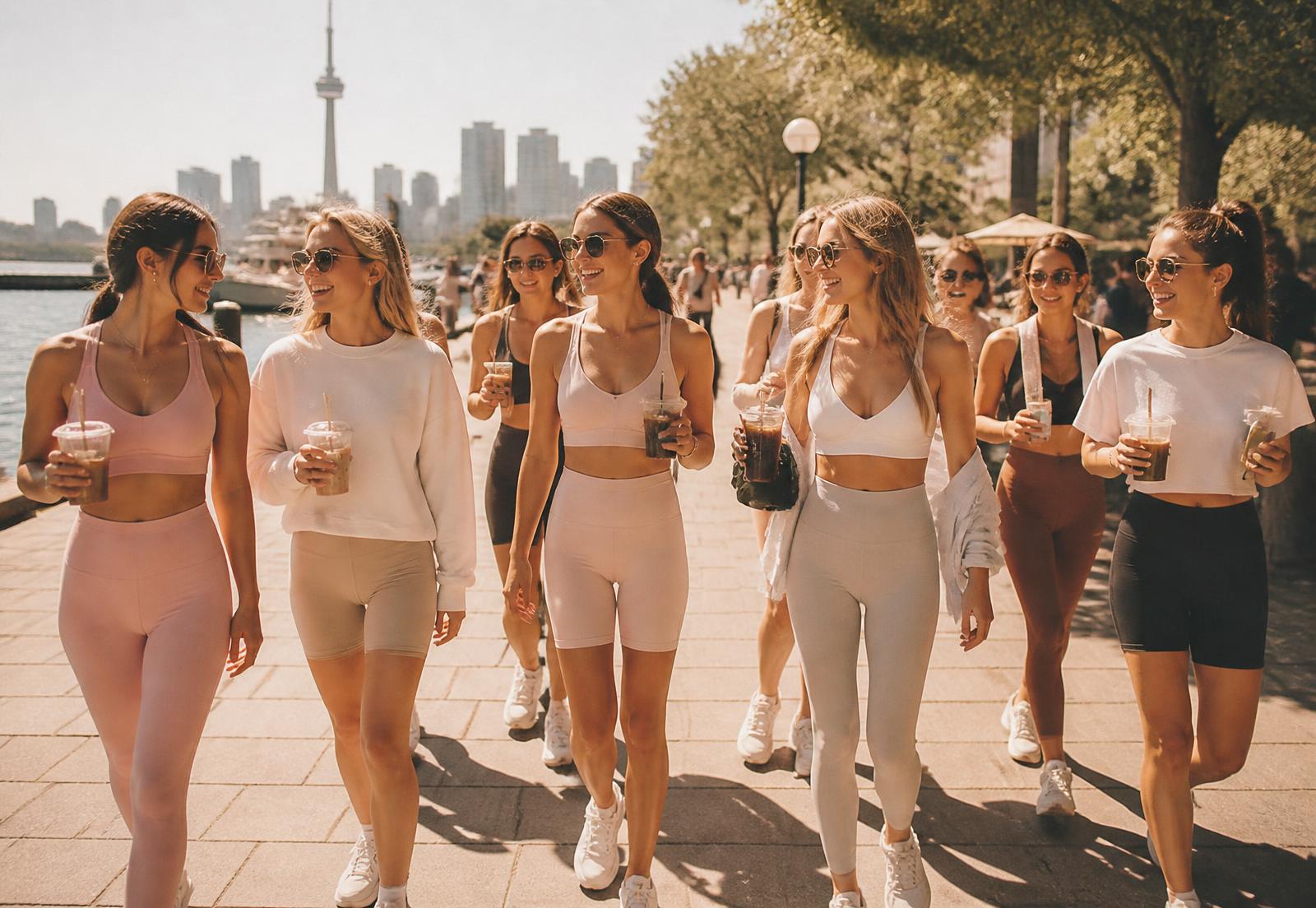 Hot Girl Walk Club Toronto members walking the Toronto waterfront